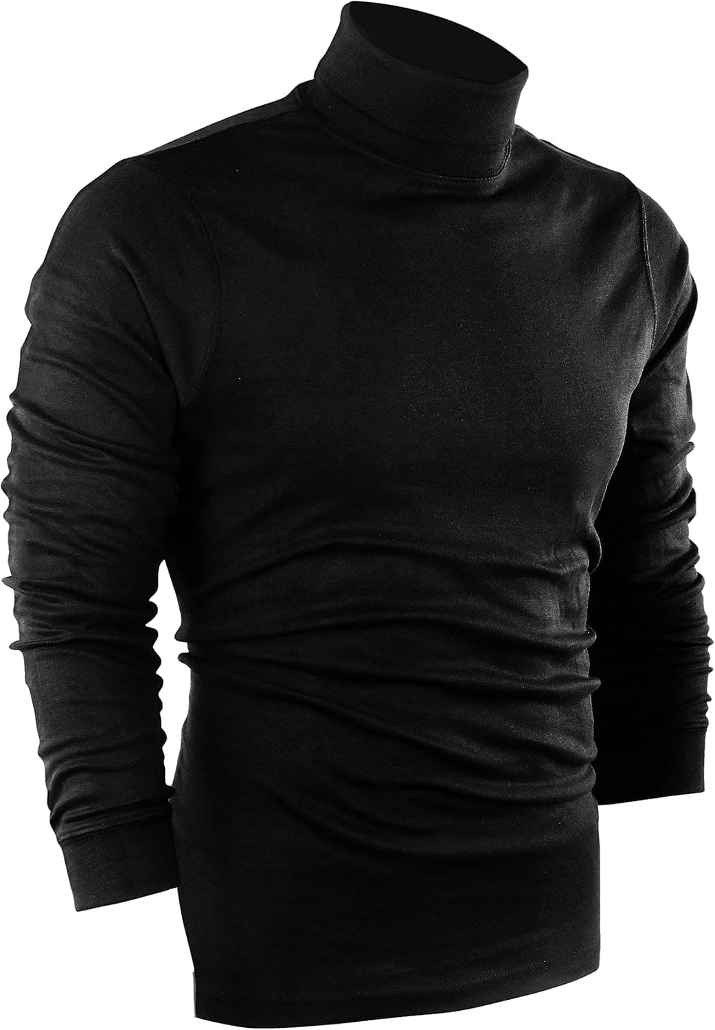 Utopia Wear Premium Cotton Blend Interlock Turtleneck Men T-Shirt Pullover Sweater
