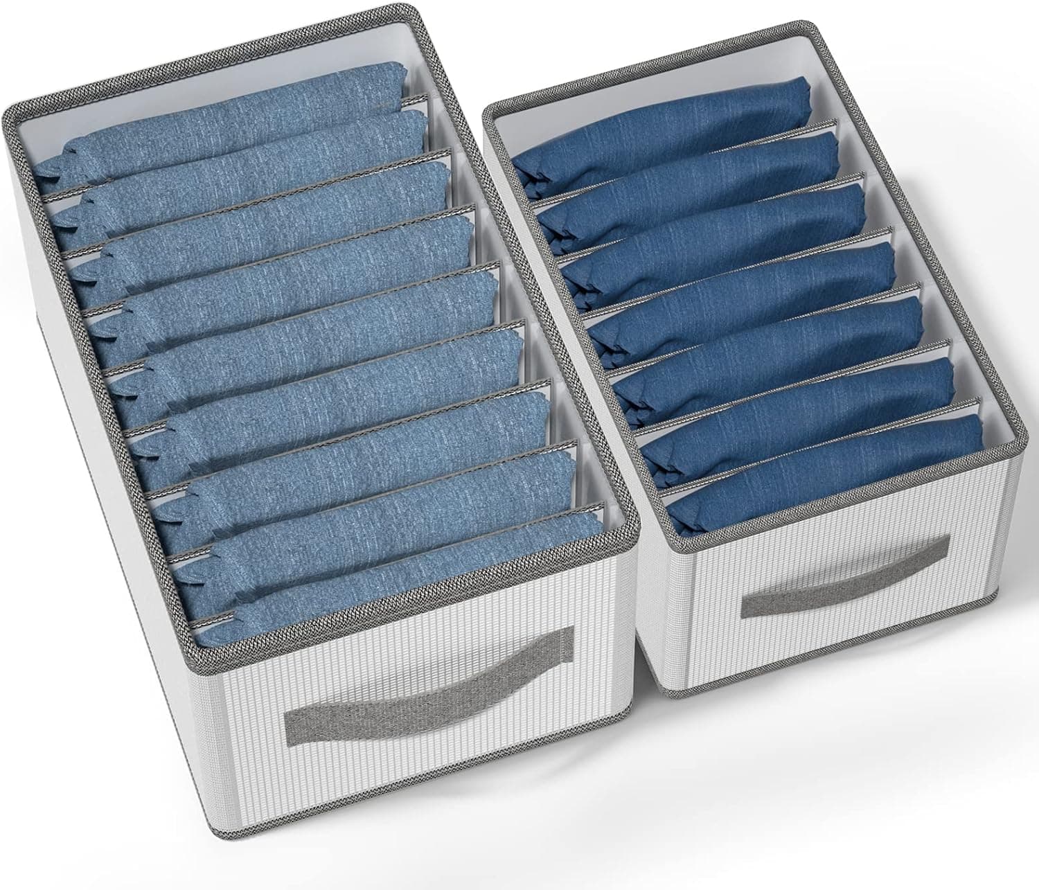 Wardrobe Clothes Organizer with PP Board- Divider Clothes Drawer Organizers Washable for Clothing Folded Clothes, Closet Organizers Storage for Jeans Pants T-shirt Leggings, 7+9 Grids