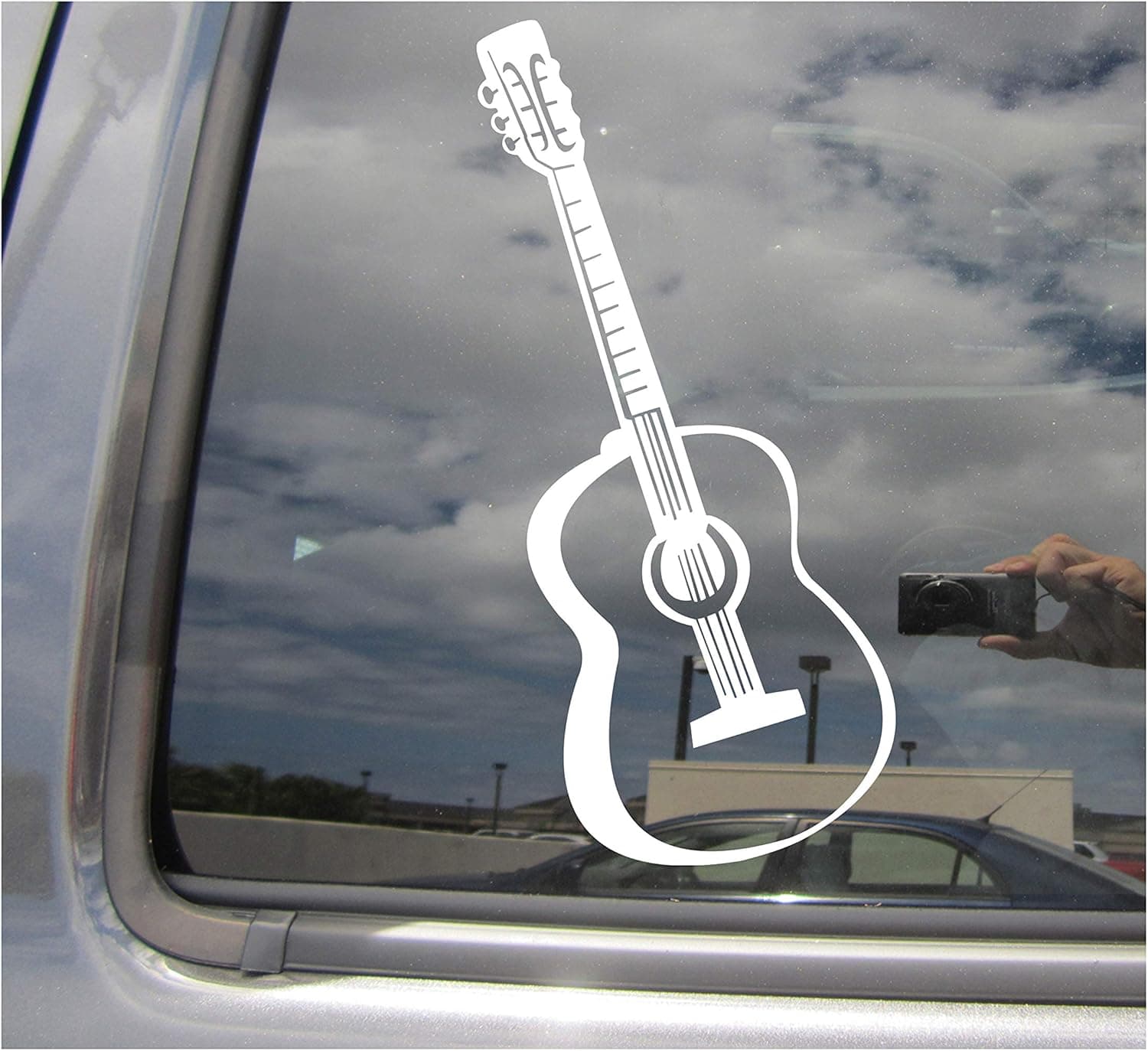 Acoustic Guitar - String Singer Country Music - Cars Trucks Moped Helmet Hard Hat Auto Automotive Craft Laptop Vinyl Decal Store Window Wall Sticker 10191 C