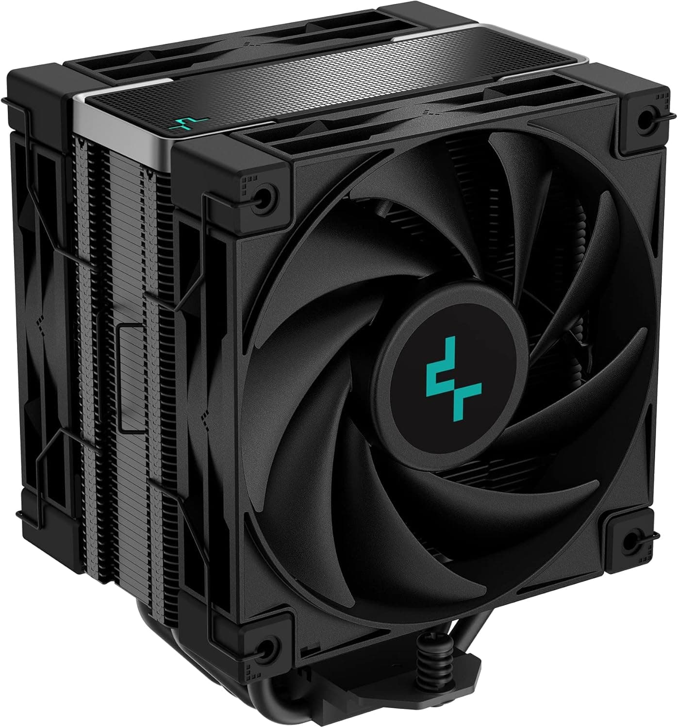 DeepCool AK400 ZERO DARK PLUS CPU Air Cooler 220w TDP ALL-Black Heatsink 4 Copper Heat Pipes CPU Cooler with Dual-Fan Each 120mm 1650RPM PWM 59.46CFM for Intel LGA 1700/1200/1151/1150/1155 AMD AM5/AM4