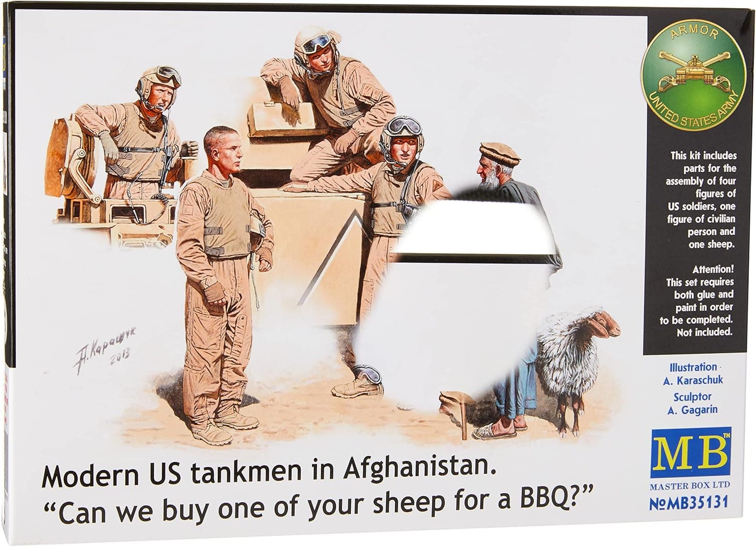 Master Box Models Modern U.S. Tankmen in Afghanistan Can We Buy One of You Model Building Kit, 1/35 Scale