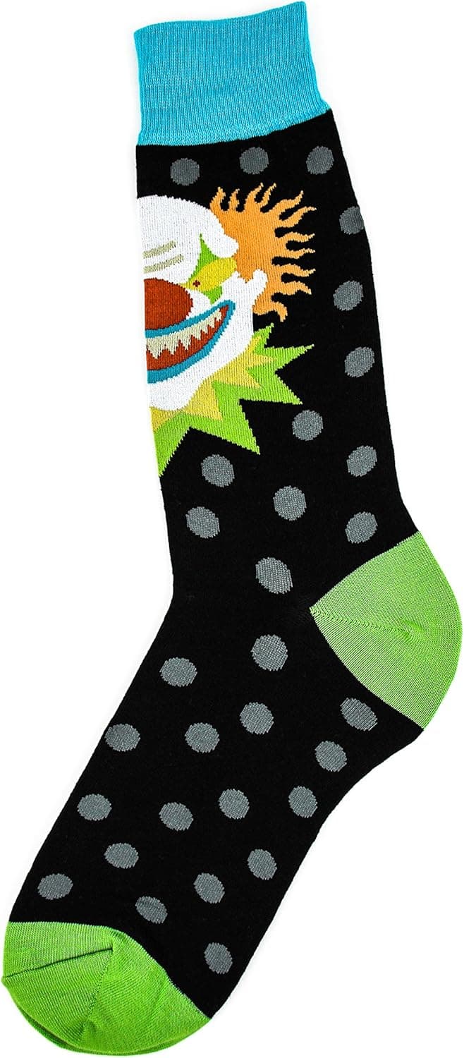 Foot Traffic, Men's Fantasy Socks, Scary Clown (Shoe Sizes 7-12)