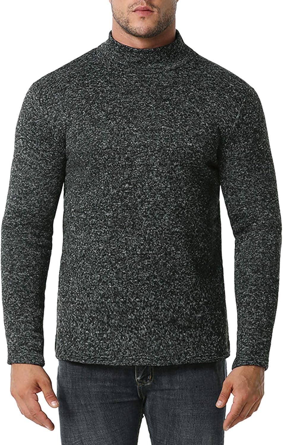 Mens Fashion Classic Turtleneck Sweater - Turtleneck Warm Long Sleeve Slim Pullover Sweater