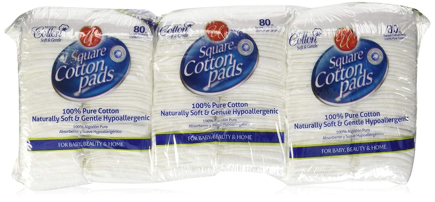 Super Soft Cotton Square Pad, 240 pcs