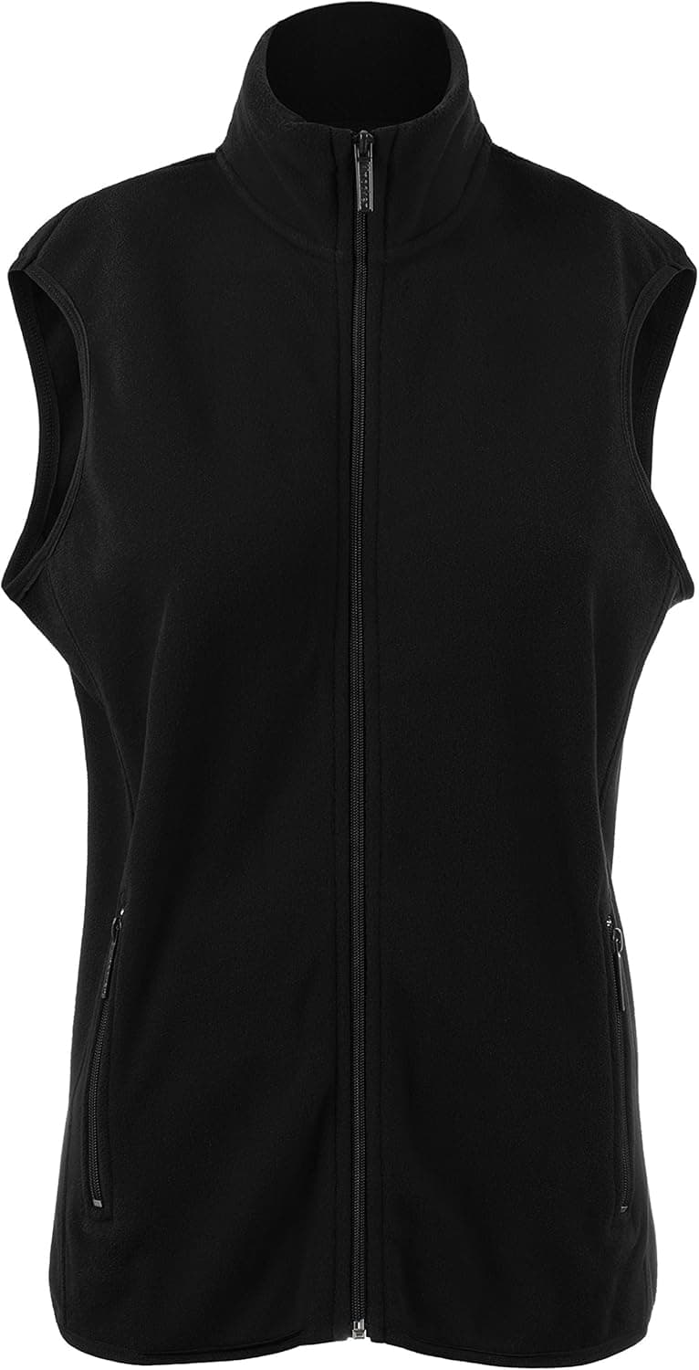 BEKDO Unisex Super Soft Solid Polar Fleece Zip Up Vest with Side Pockets