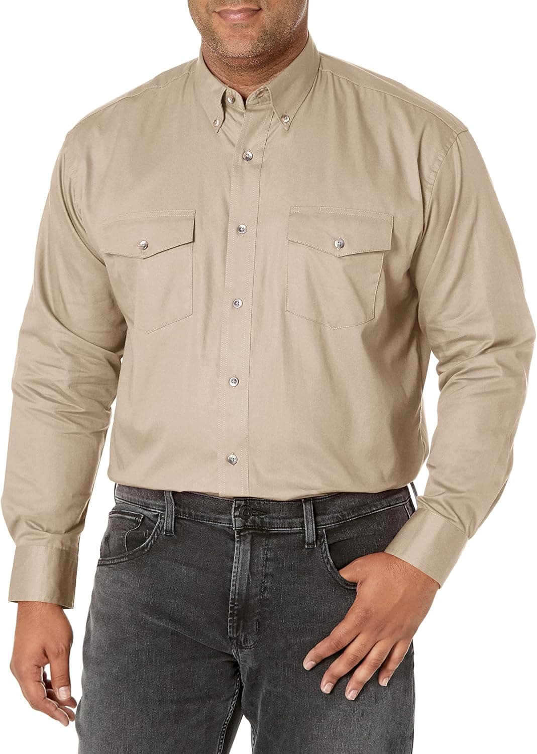 Wrangler Men's Painted Desert Two Pocket Long Sleeve Button Work Shirt