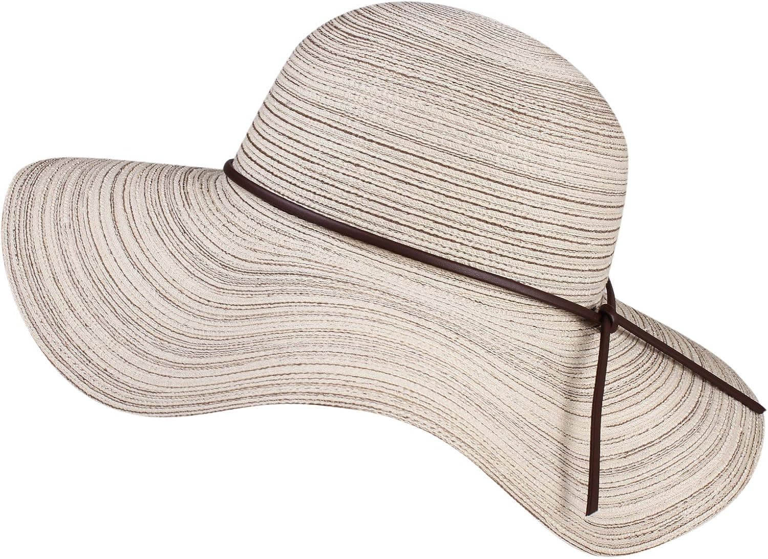 Wide Brim Floppy Sun Hat 100% Cotton Packable Summer Beach Hats for Women