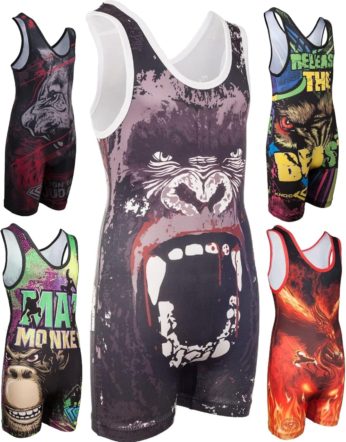 KO Sports Gear - Unisex Wrestling Singlet, Comfortable & Breathable, 4 Way Stretch, Gymnastics, Running, Weightlifting