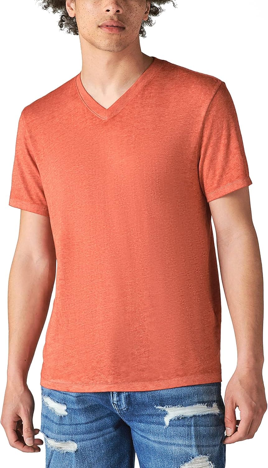 Lucky Brand Men's Venice Burnout V-Neck Tee Shirt