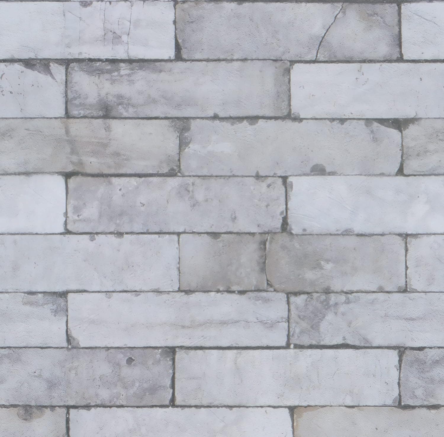 Gleom 15.5”x 118” Brick Wallpaper Peel and Stick Wallpaper Grey and White Wallpaper Faux Brick Wallpaper Removable Wallpaper Brick Contact Paper Self Adhesive Wallpaper for Home Wall Decor