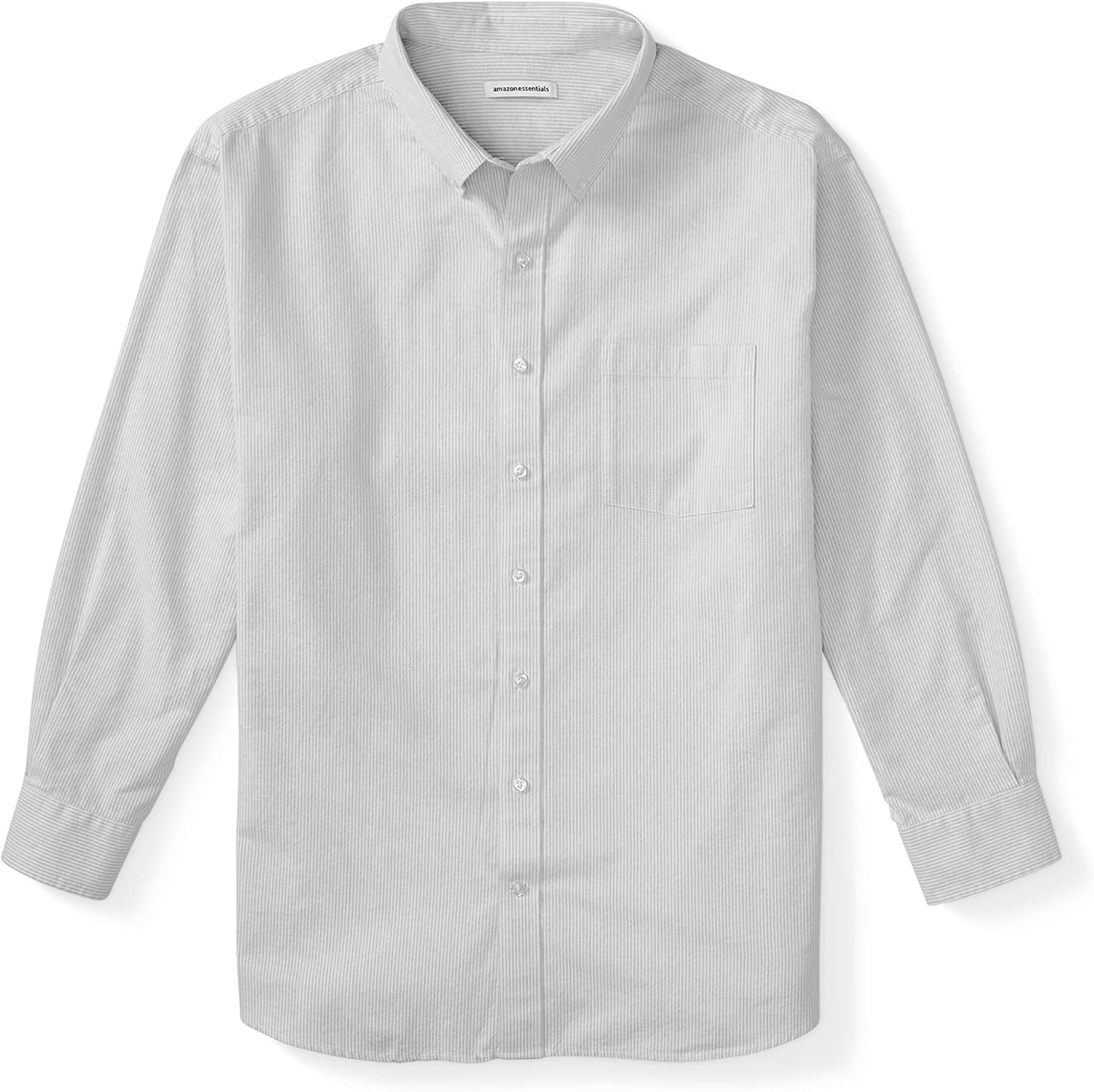 Amazon Essentials Men's Big & Tall Long-Sleeve Pocket Oxford Shirt fit by DXL