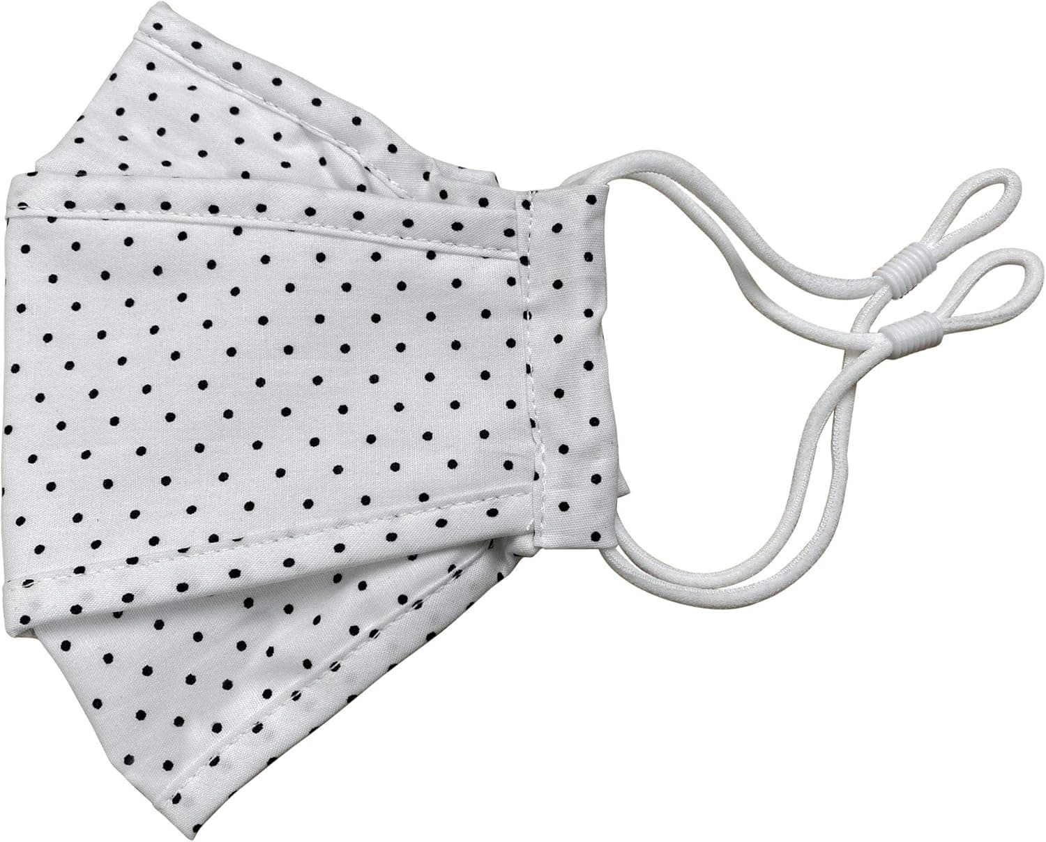 Washable Summer Cotton Face Mask Made in USA, A3F Polka Dot White