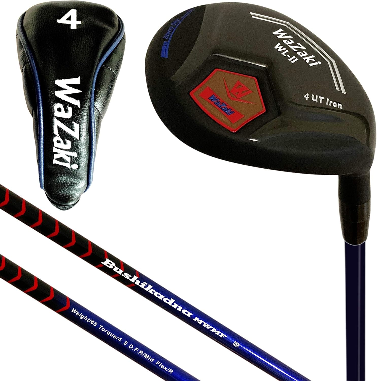 Japan WaZaki Single Hybrid Iron USGA R A Rules Golf Club with Headcover,WLIIs Model,Whole Black Oil Finish