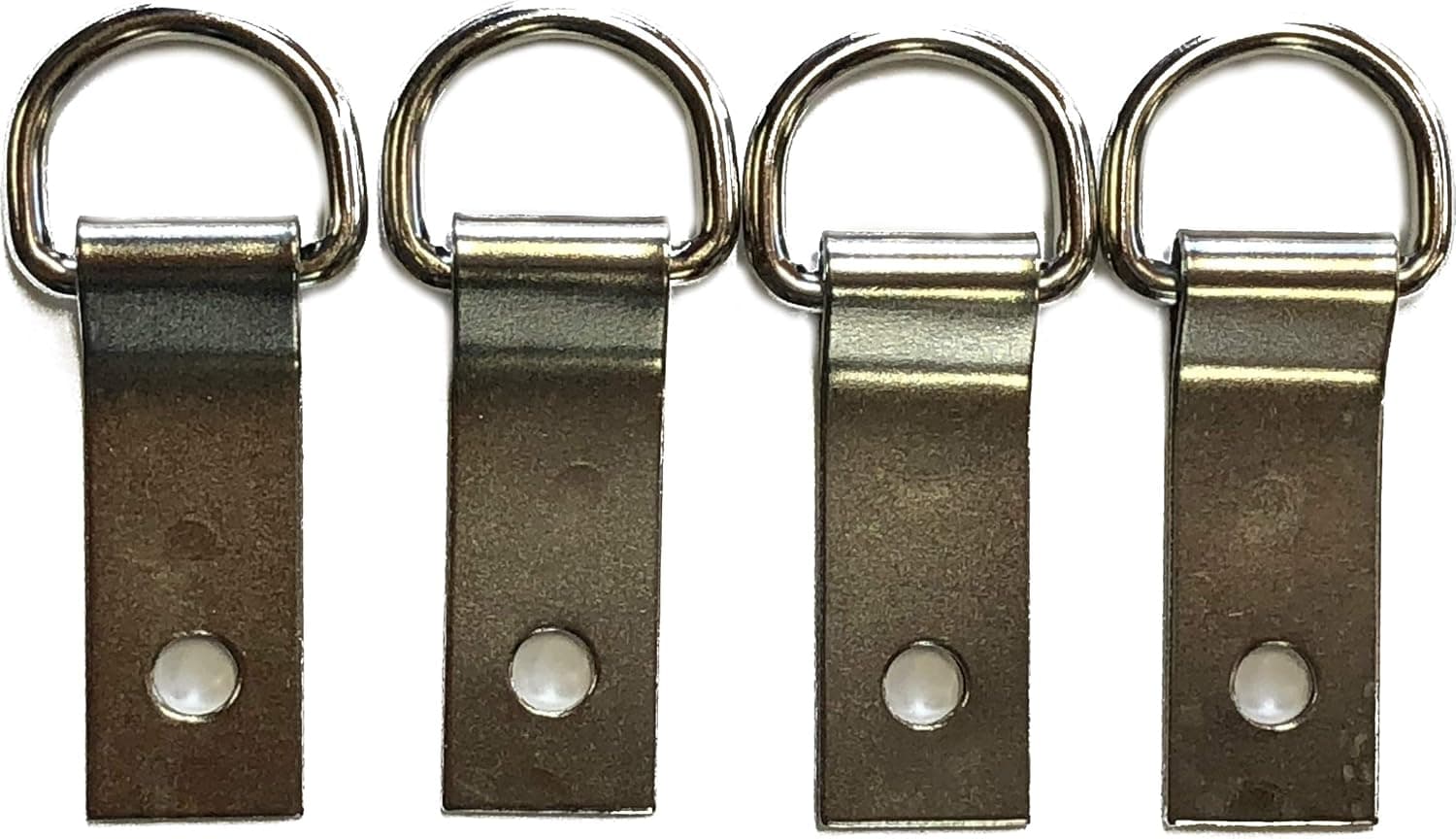 Outfitters Supply Multi-Pack of Saddle Concho Clips with Dee Rings, 5/8" Dee Ring with 1-1/2" Clip - Nickel Plated Steel - 4 Pack, Use as Replacements or add to Your existing Saddle or Gear!