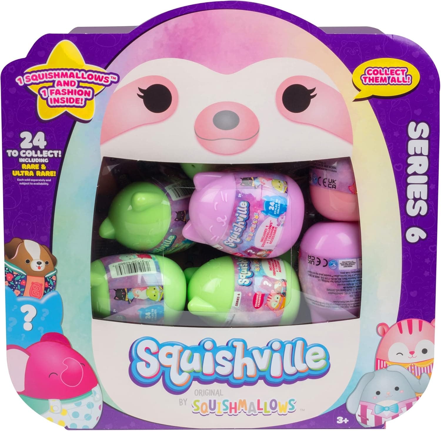 Squishmallows Squishville, 24 Piece Egg Box Set - Official Kellytoy Series 6 - Plush & Accessories, Styles May Vary - Great Valentine's Day & Easter Gift for Kids - Styles May Vary