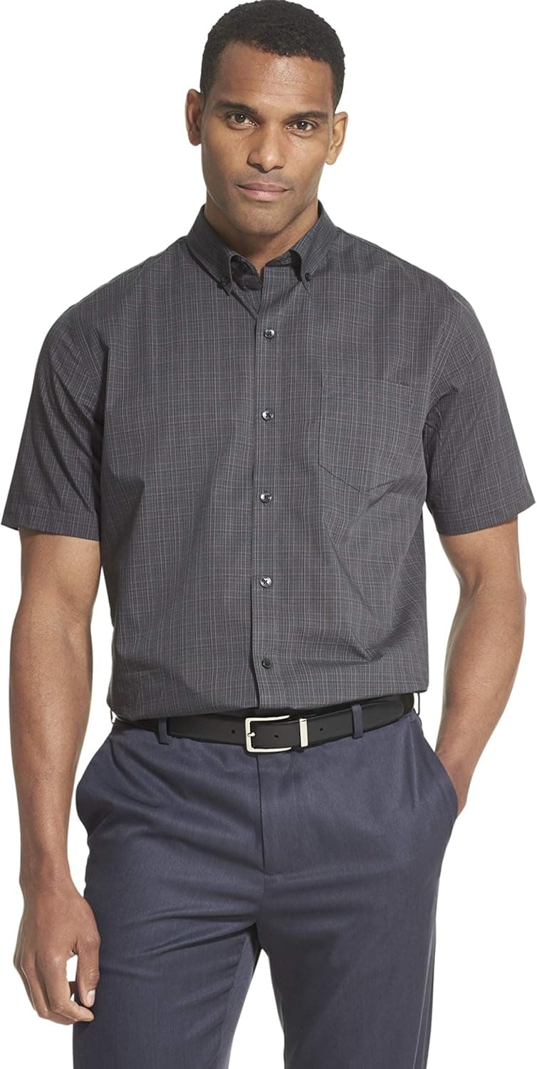 Van Heusen Men's Flex Short Sleeve Button Down Check Shirt