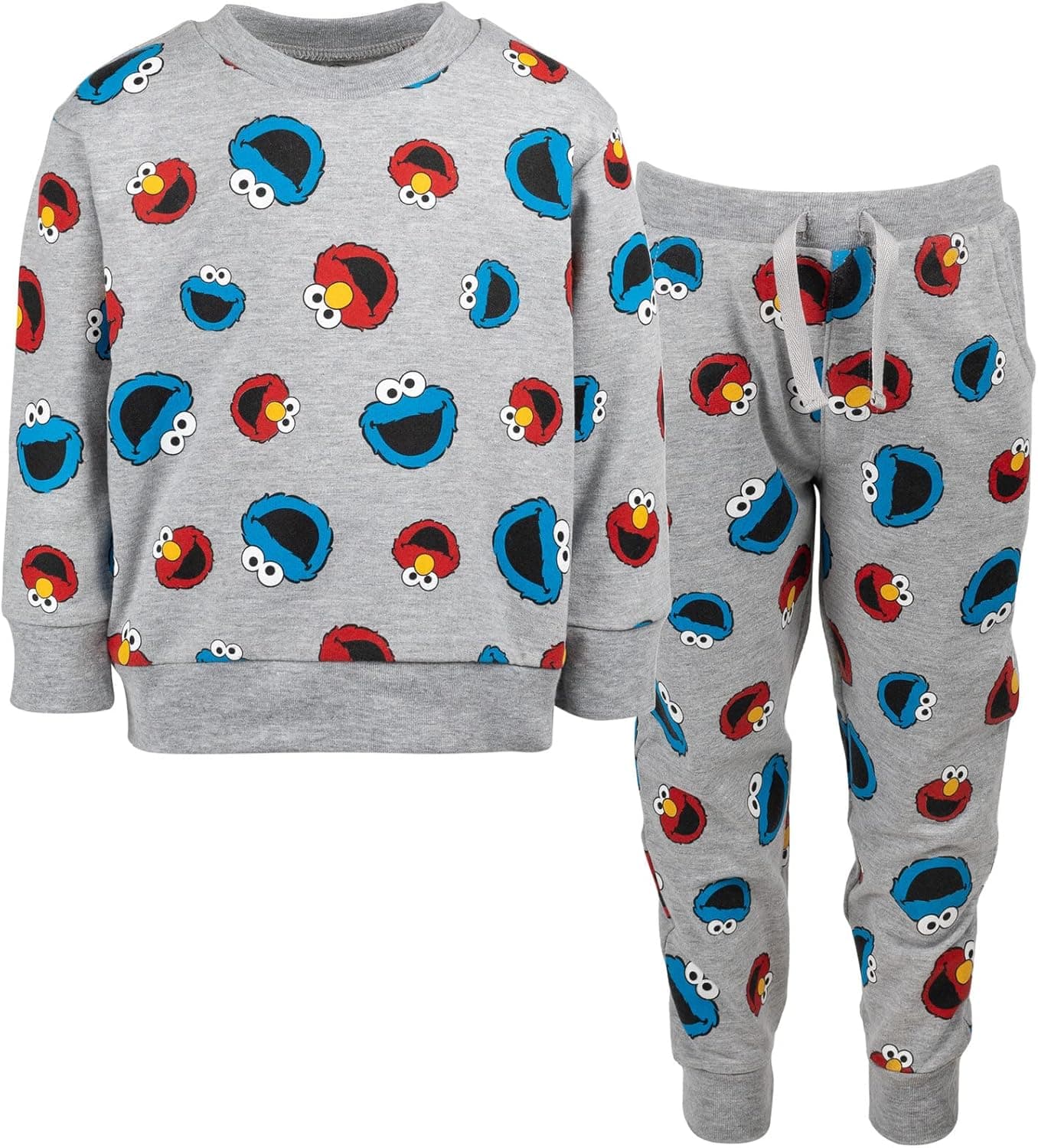 Sesame Street Cookie Monster Elmo French Terry Sweatshirt and Pants Set Infant to Toddler