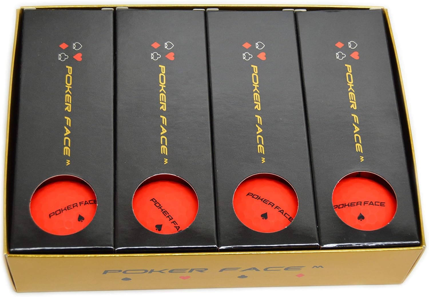 Poker Face M - Premium Matte Finish Color Distance Golf Balls (Red)