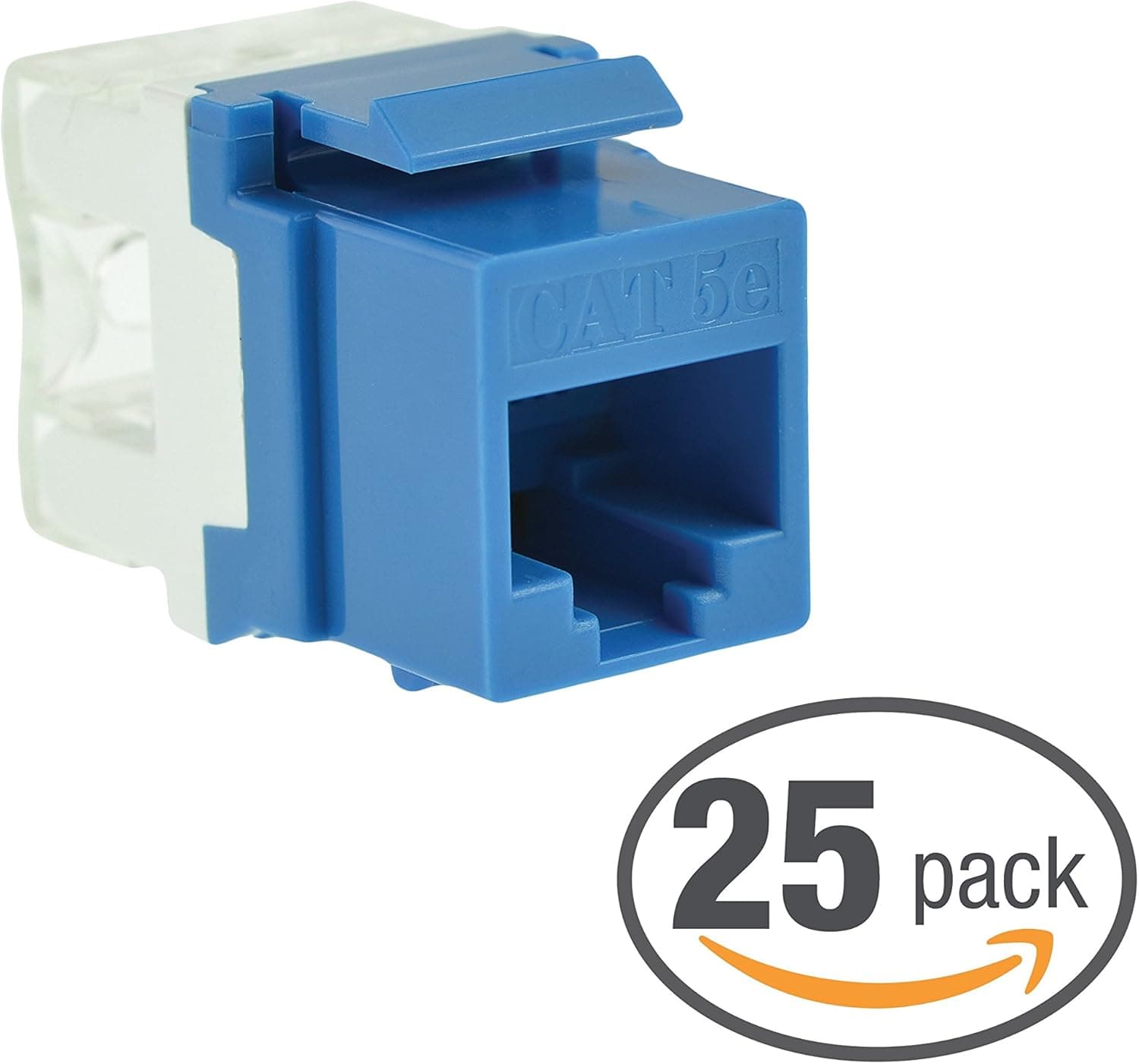Mediabridge Cat5e Keystone Jack (Blue) - Punch-Down RJ45 Insert for Keystone Wall Plate - 25 Pack (Part# 51J-C5-BLU-25PK)