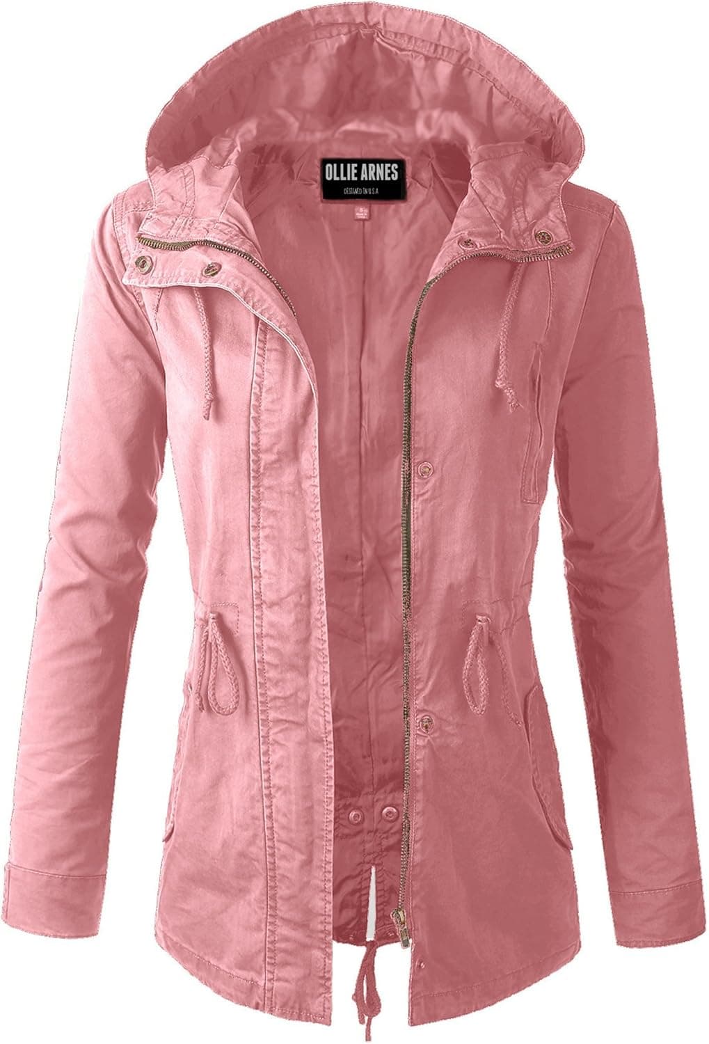OLLIE ARNES Women's Versatile Utilitarian Warm Anorak Drawstring Parka Jacket