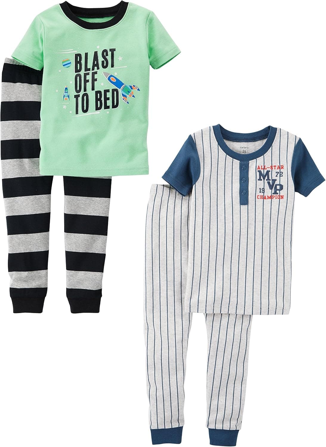Carter's Boys' 4-Piece Cotton Pajamas