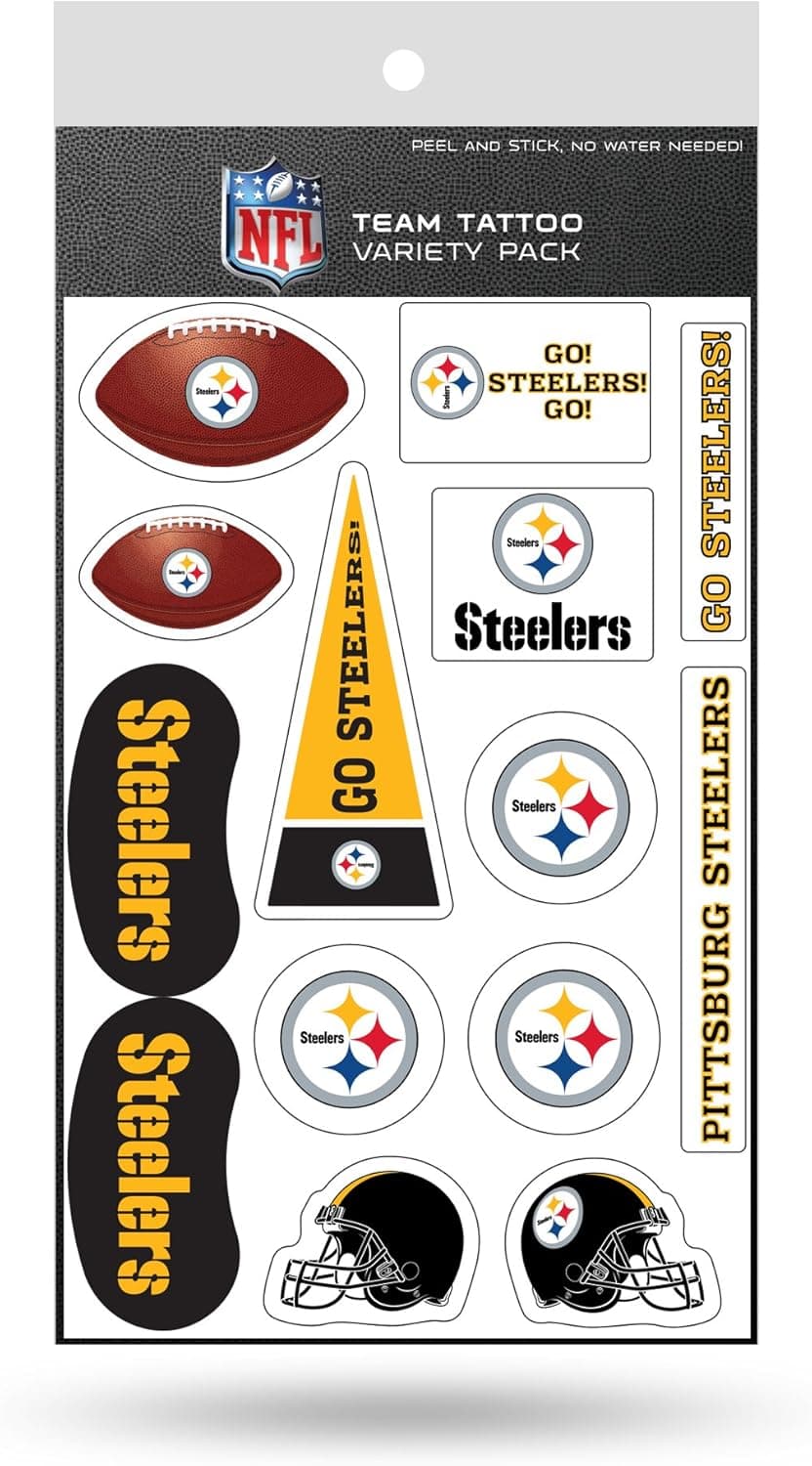 NFL Pittsburgh Steelers Die Cut Tattoo Variety Pack