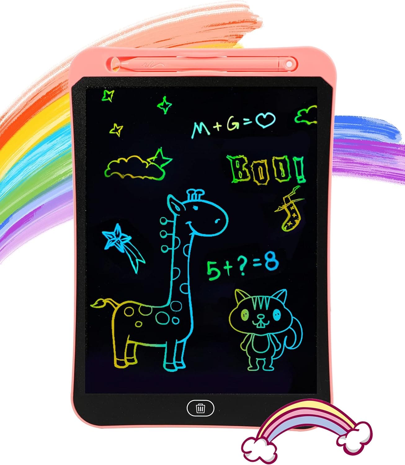 TOPSTHINK LCD Writing Tablet for Kids, 10 Inch Colorful Electronic Toddler Doodle Board Drawing Tablet Toys Gifts for Boys Girls (10in, Pink)