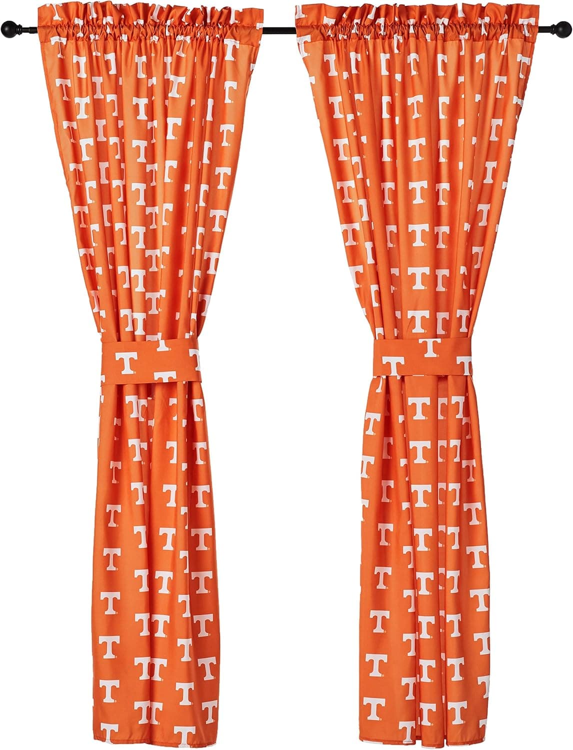 College Covers Everything Comfy Tennessee Volunteers Curtain Panel Set, 2 Panels, 2 Matching Tie Backs, 42 inches Wide by 63 inches Long