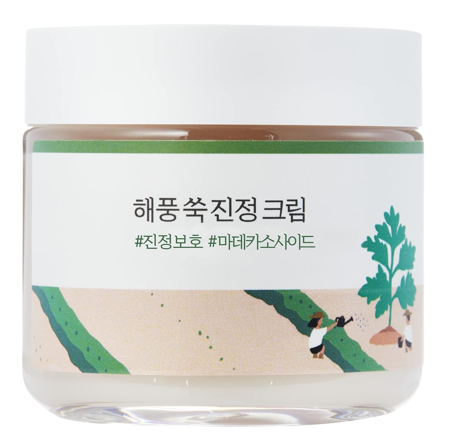 ROUND LAB Mugwort Calming Cream | Relieves and soothes skin impacted by stress and environmental factors, Soothing, Moisturizing, Madecassoside, Calming Cream (2.71fl.oz)