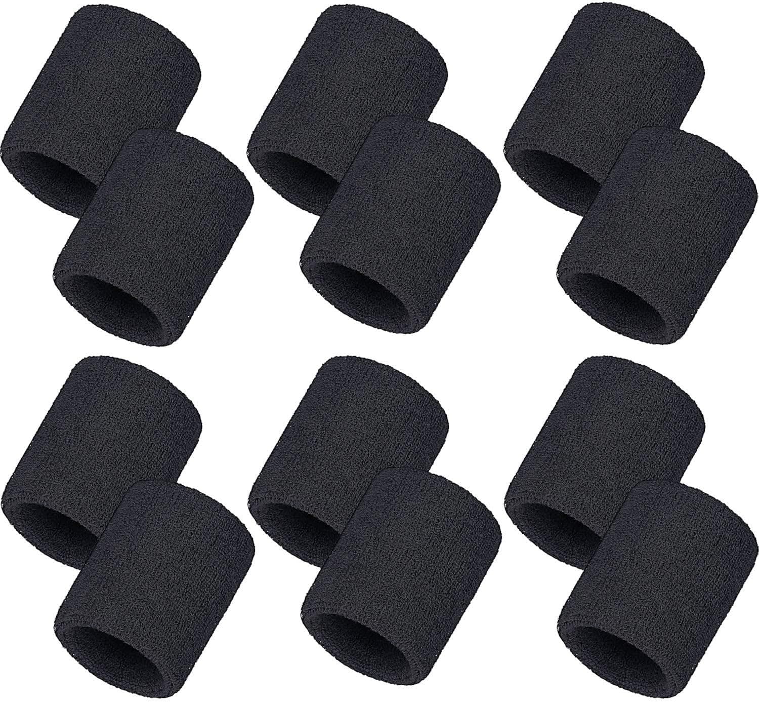 Bememo 12 Pack Sweatbands Sports Wristband Cotton Sweat Band for Men and Women, Good for Tennis, Basketball, Running, Gym, Working Out