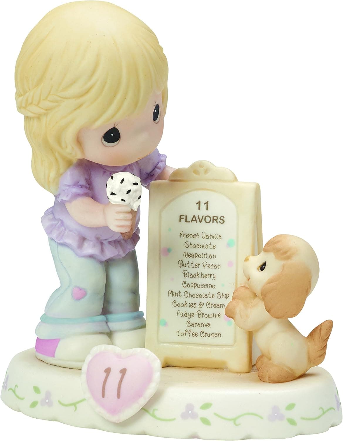 Precious Moments, Growing In Grace, Age 11, Bisque Porcelain Figurine, Blonde Girl, 154038
