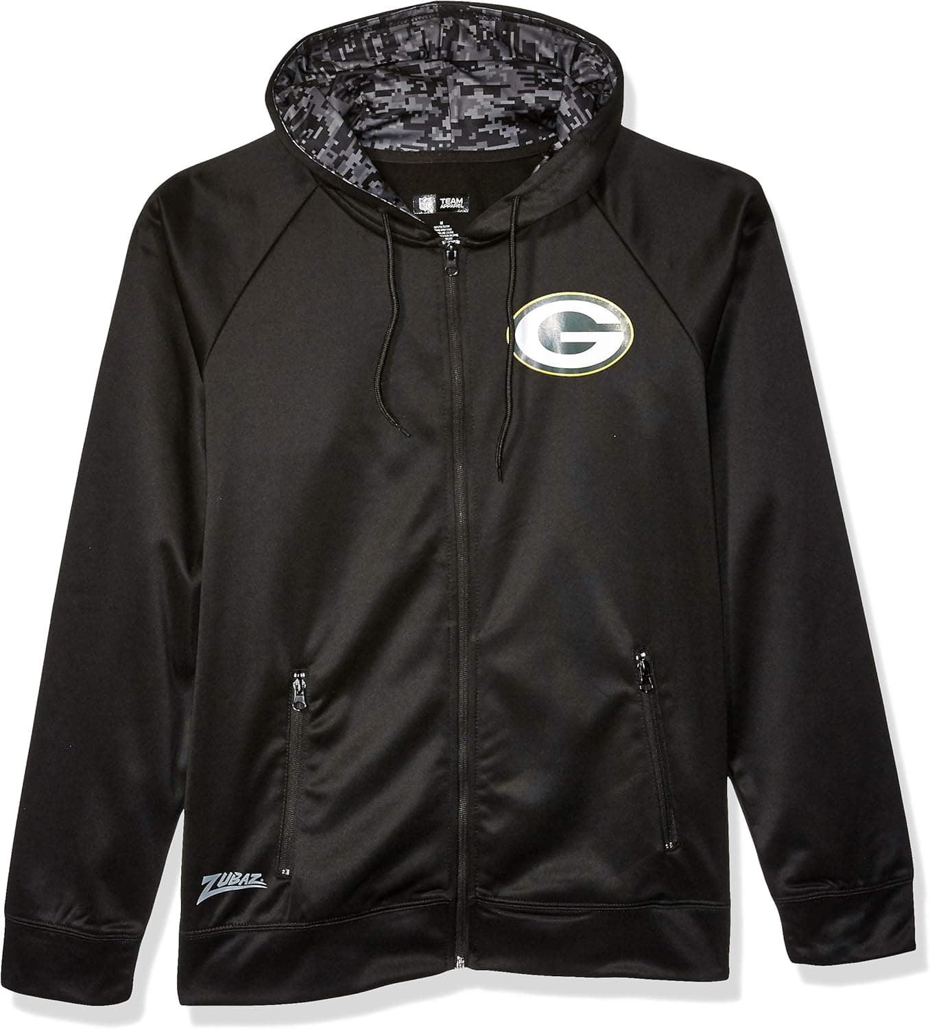Zubaz Men's Full Zip Black Hoodie
