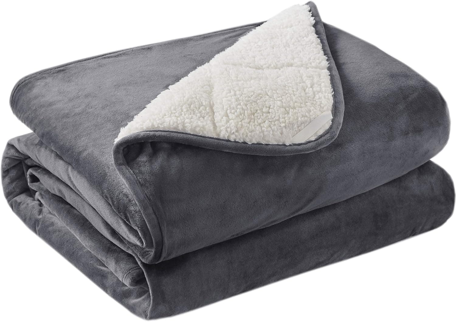 Degrees of Comfort 10 Pounds Soft Sherpa Weighted Throw Blankets for Couch, Small Blanket for Women, Teen & Adult, 50x60 Inch, Charcoal, 10lb