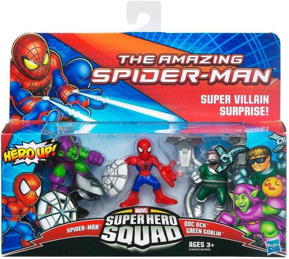Amazing SpiderMan Super Hero Squad 3Pack Super Villan Surprise SpiderMan, Doc...