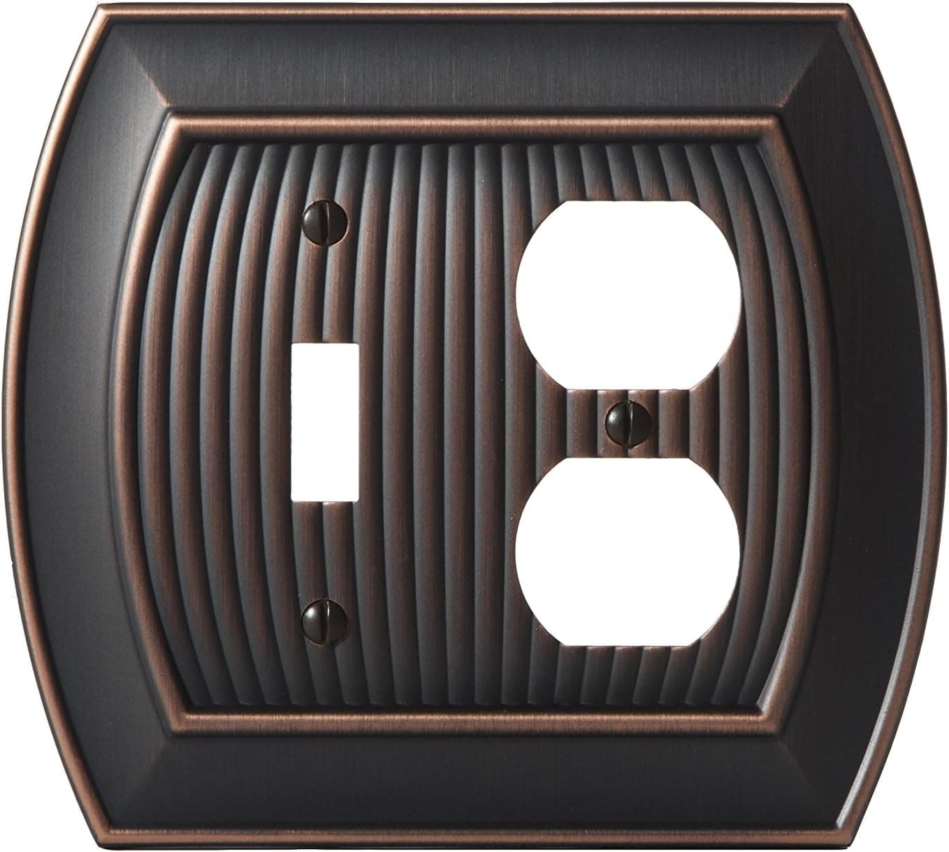 Amerock Sea Grass 1 Toggle, 1 Receptacle Oil-Rubbed Bronze Wall Plate - 1907024