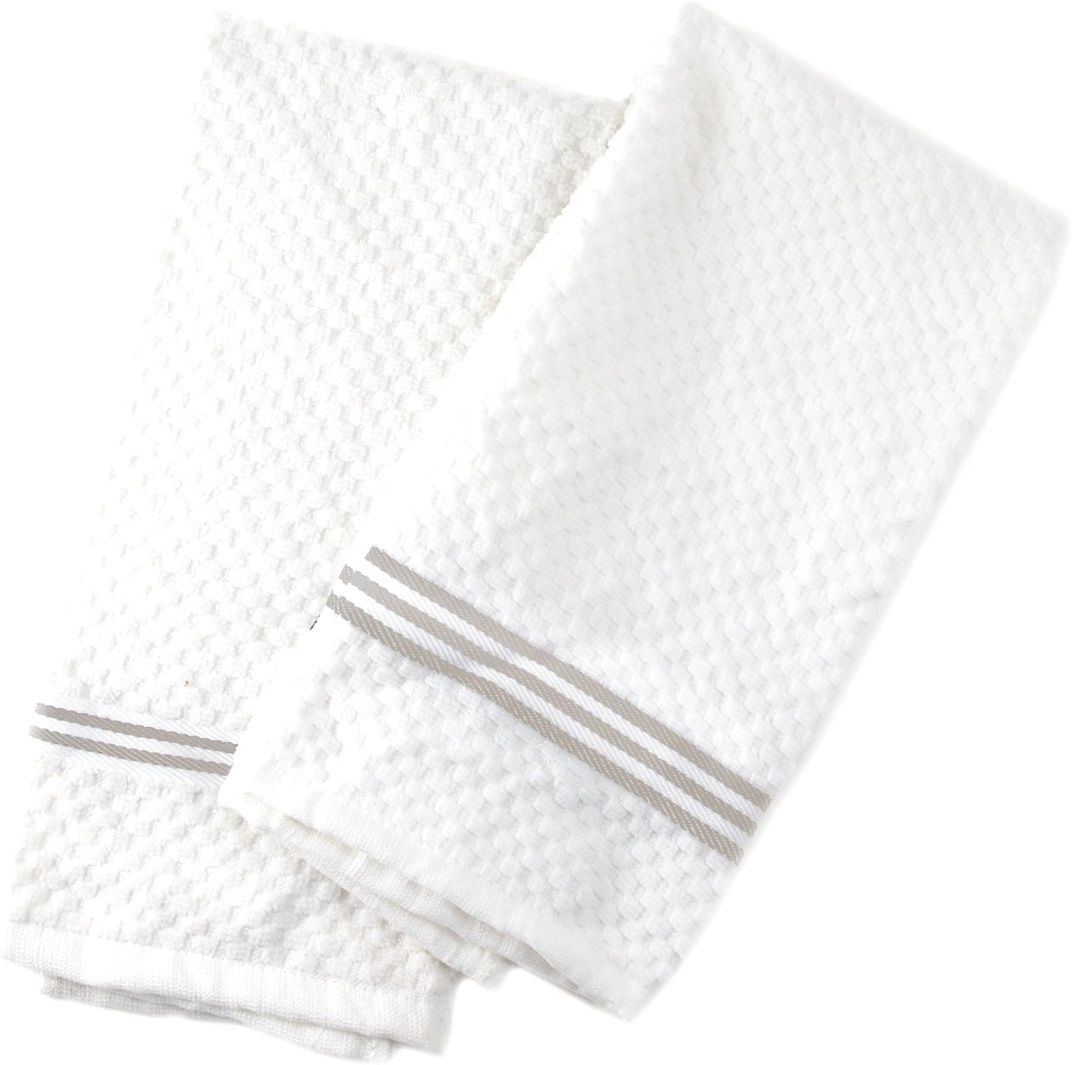 Popular Home Triple Beige Stripe Kitchen Towel, Set of 4