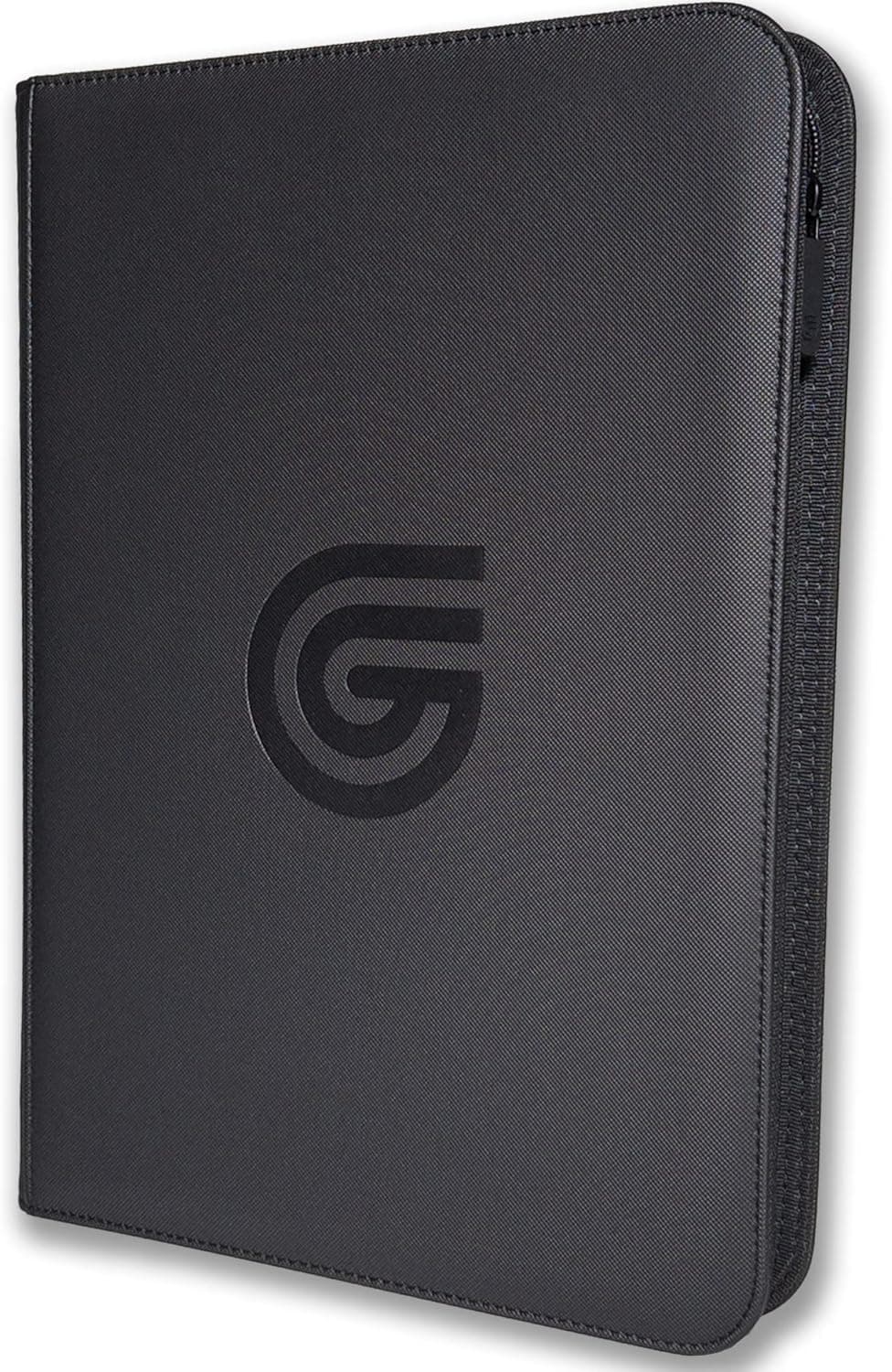 Premium Trading Card Zipper Binder | 3 Sizes & 5 Colors | Secure Side Loading Pockets | Komodo Armor Exterior | Suede Interior by Guilt Free Gaming (9 Pocket, Midnight Black)