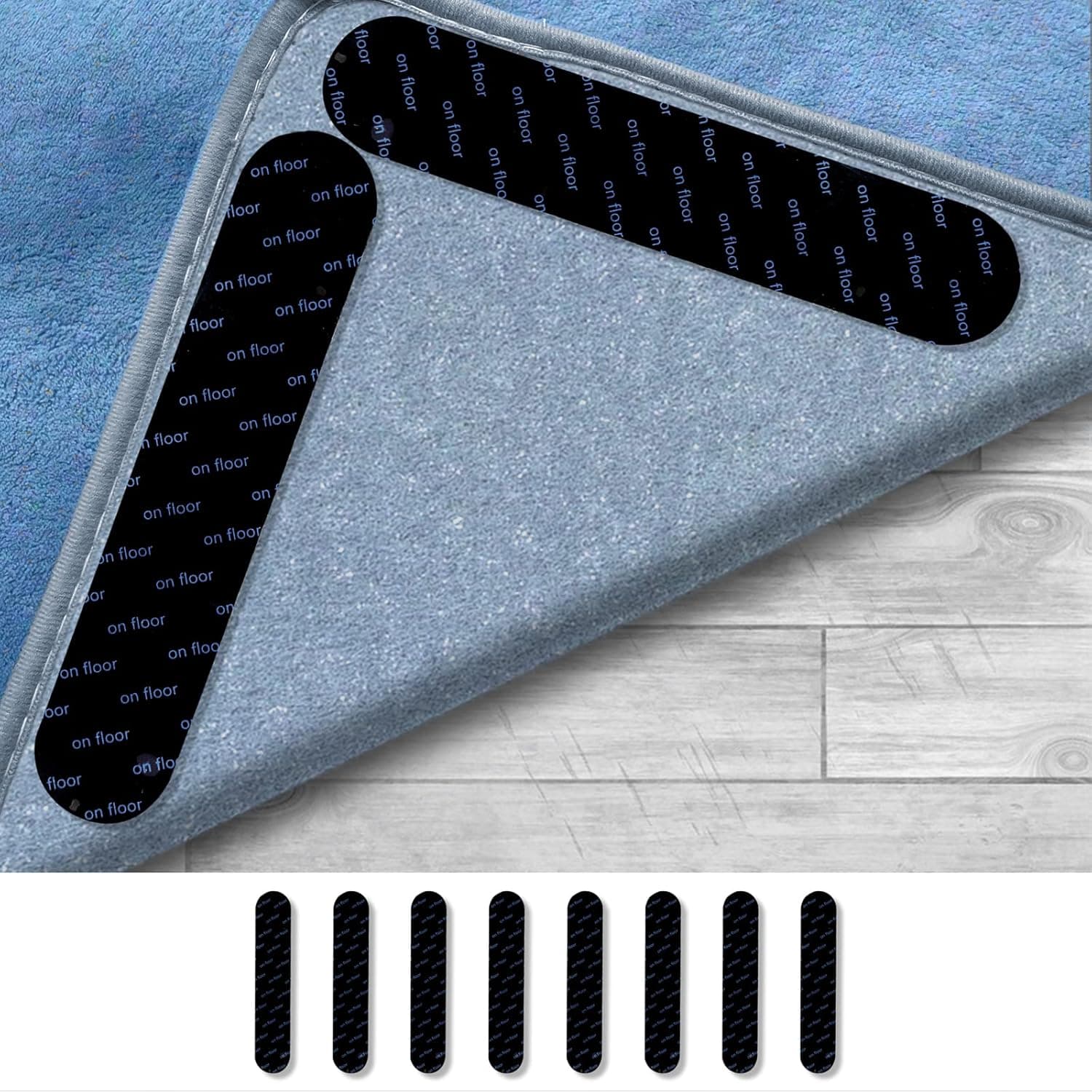 8 PCS Grippers for Rugs, Anti Curling Rug Grips for Hardwood Floors Non Slip Rug Pads Stoppers to Prevent Curling, Grips Carpet Corners (Round -8PCS)