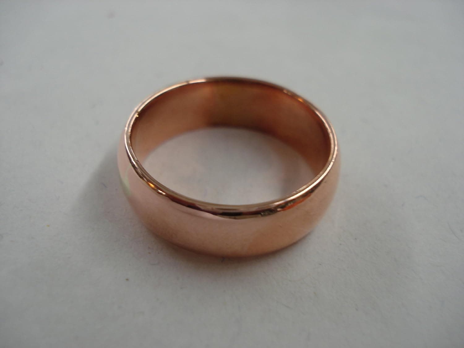 Copper 8mm Plain 1/2 Dome Band Rings Size 14