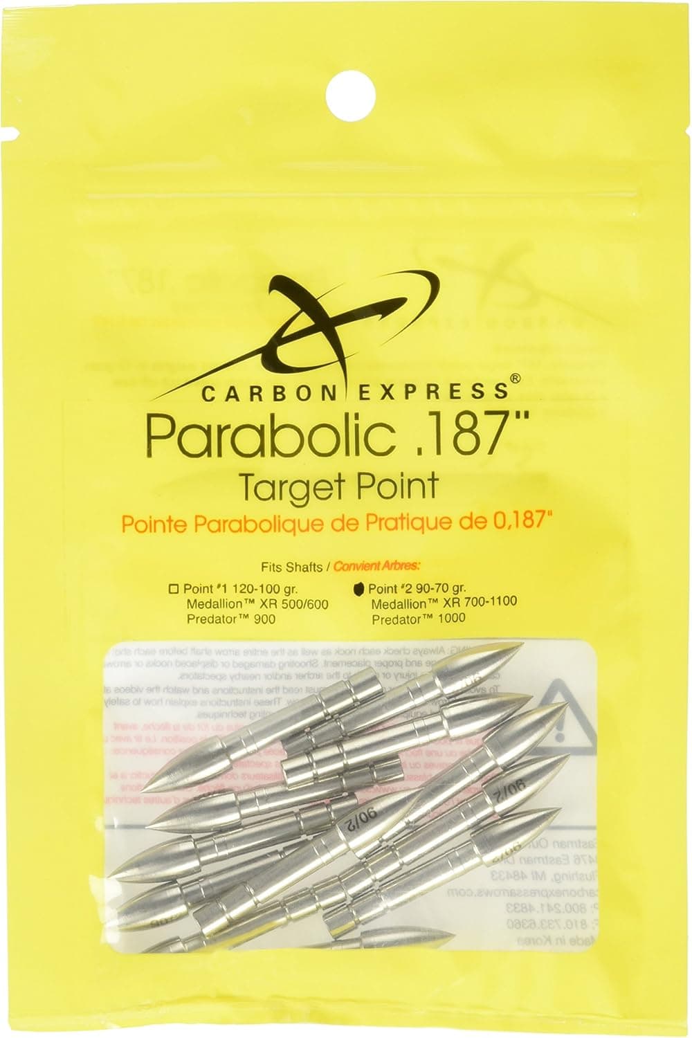 Carbon Express Archery Arrow Parabolic Target Point .187 ID - 12 Pack