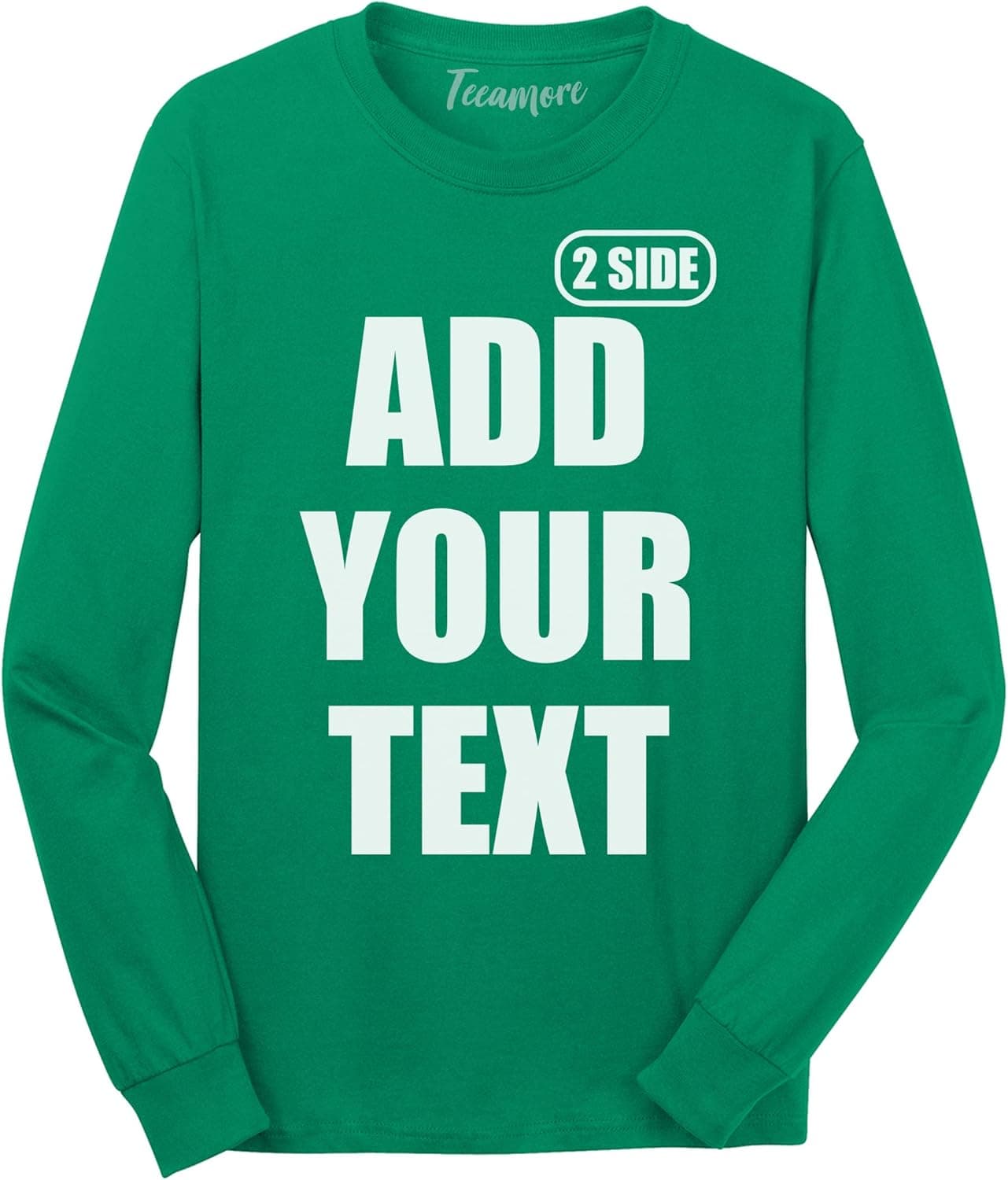Custom T Shirt for Men Women Add Your Text Front & Back Side Customize Long Sleeve T-Shirt