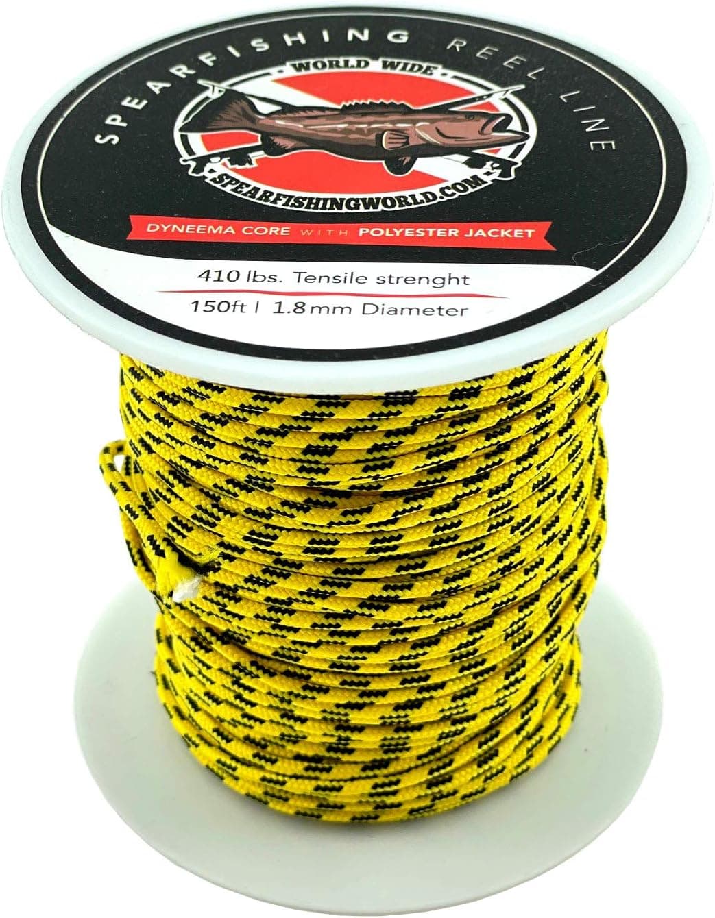 SPEARFISHING WORLD Speargun Reel or Shooting Line 1.8 mm – Dyneema Cored – 410 Lbs Strength – 150 Ft Spool