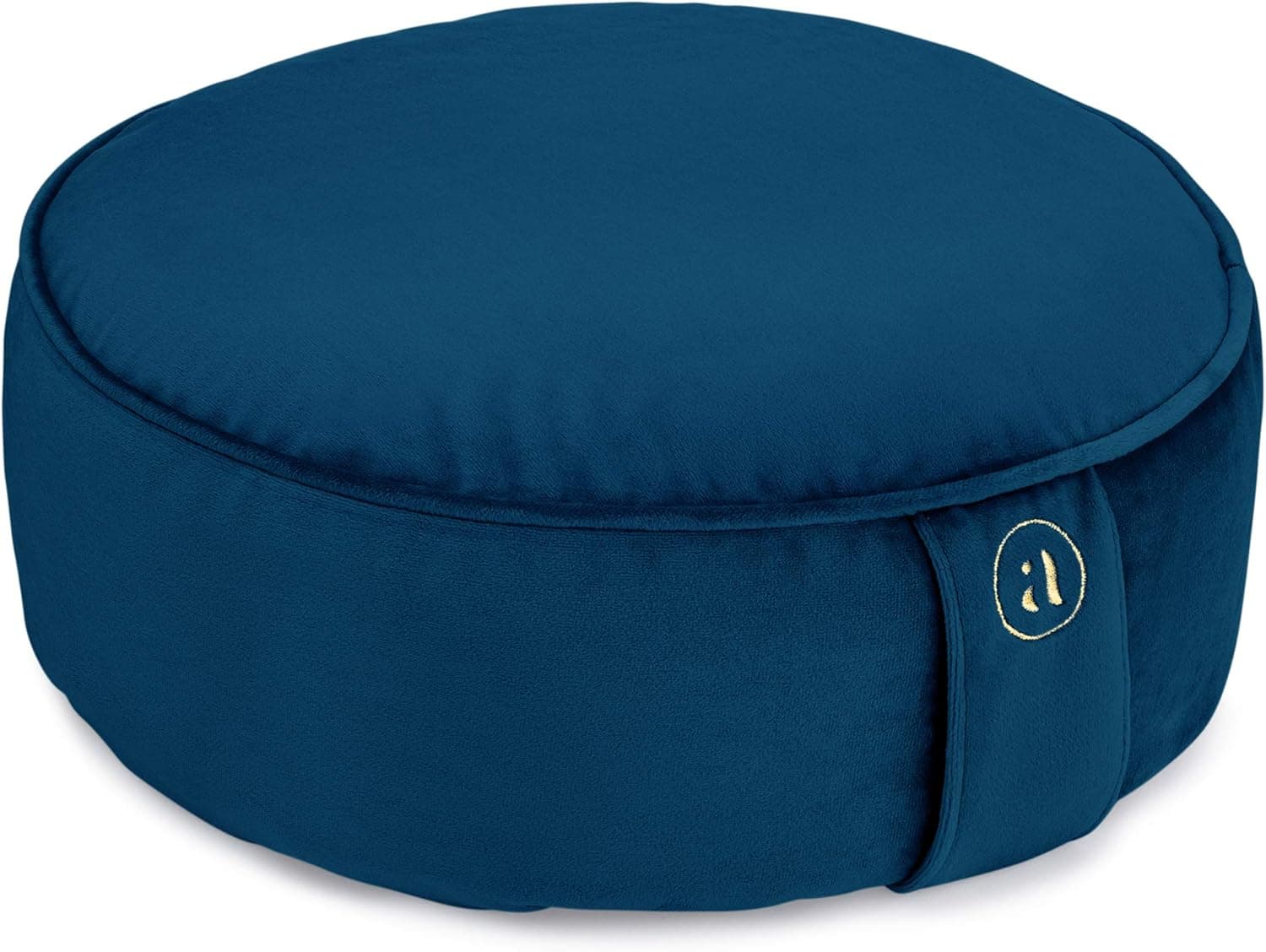 Buckwheat Meditation Cushion Round Zafu Yoga Pillow - Zafu Meditation Cushion Velvet with Zippered Organic Cotton Liner to Add or Remove Hulls | Machine Washable - Free Carry Bag