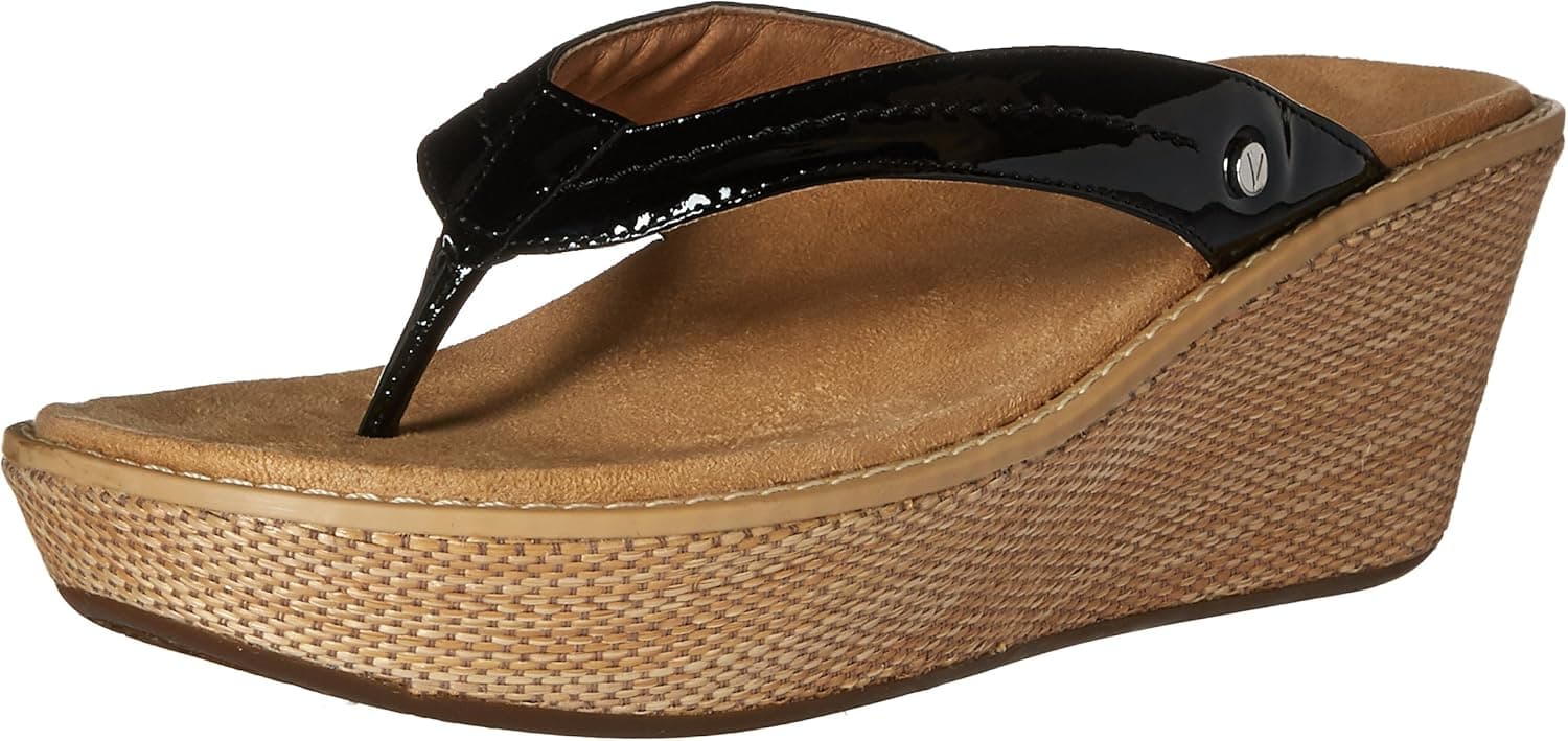 Vionic with Orthaheel Technology Grenada Wedge Thong Sandals