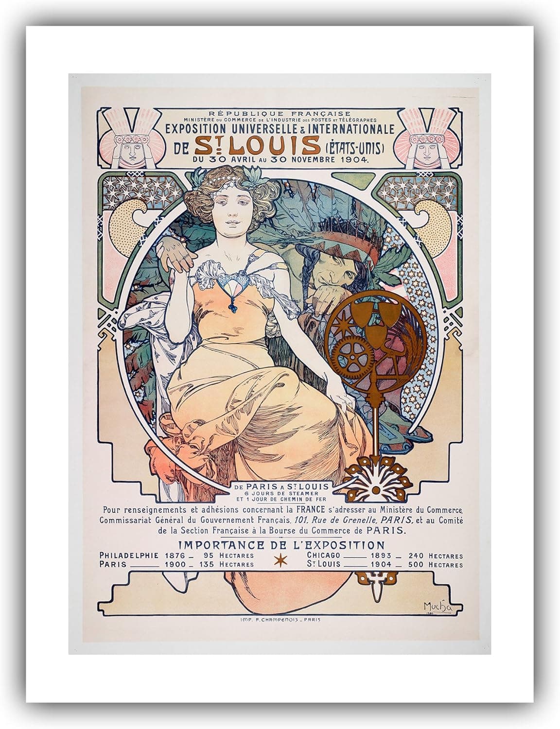 The Ibis Print Gallery - Alphonse Mucha Art Nouveau Poster : ''International Exposition at St. Louis'' (1904) - Museum-Grade Giclee