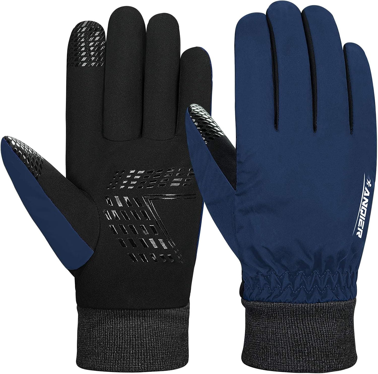 Lapulas Gloves for Men Winter Running Gloves Waterproof Thermal Snow Anti-Slip Gloves for Outdoor