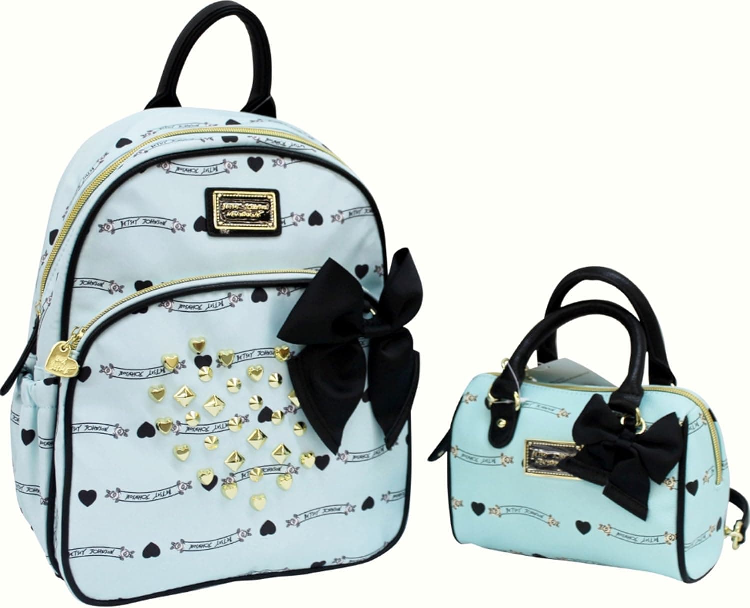 Betsey Johnson Backpack and Handbag Set Mint