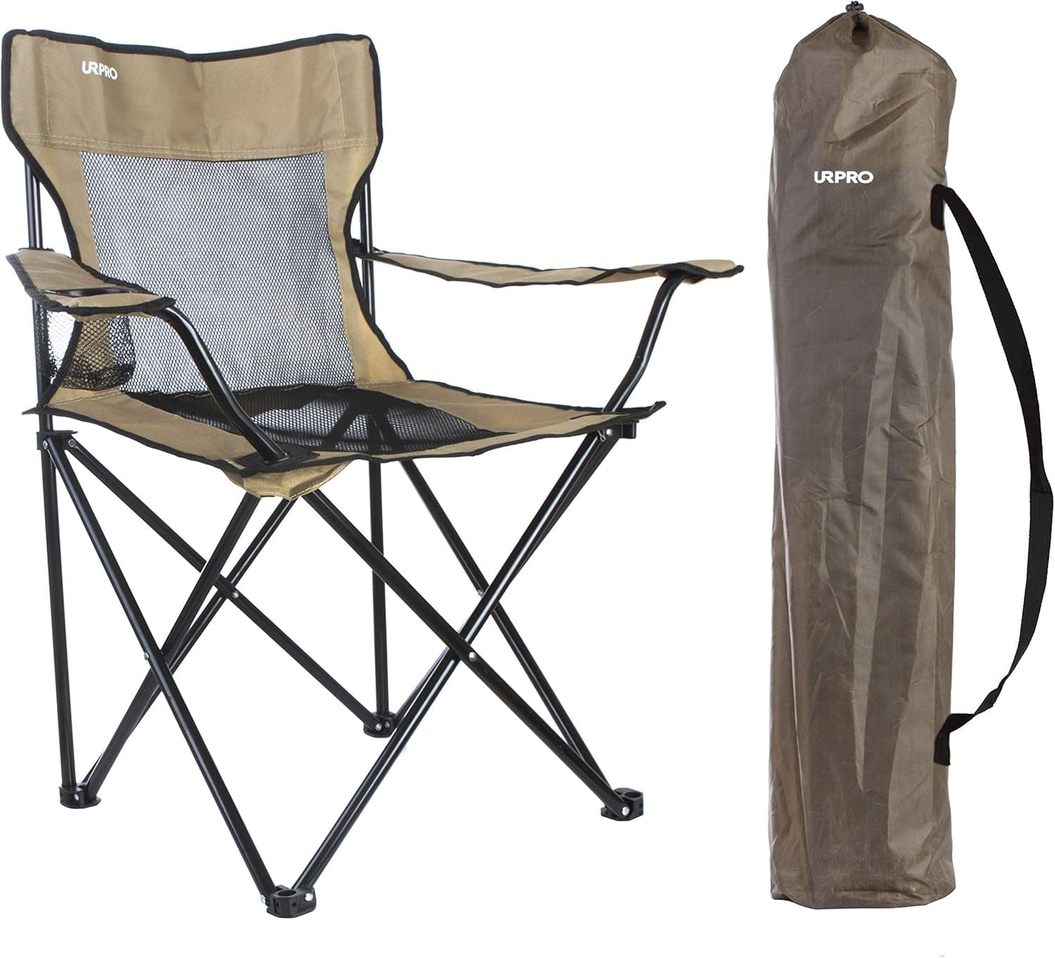 URPRO Camping Chair Portable Folding Mesh Back Quad Chair for Hiking,Camping, Hunting, Watching Soccer Games, Fishing, Picnic, BBQ (KT210-KK)