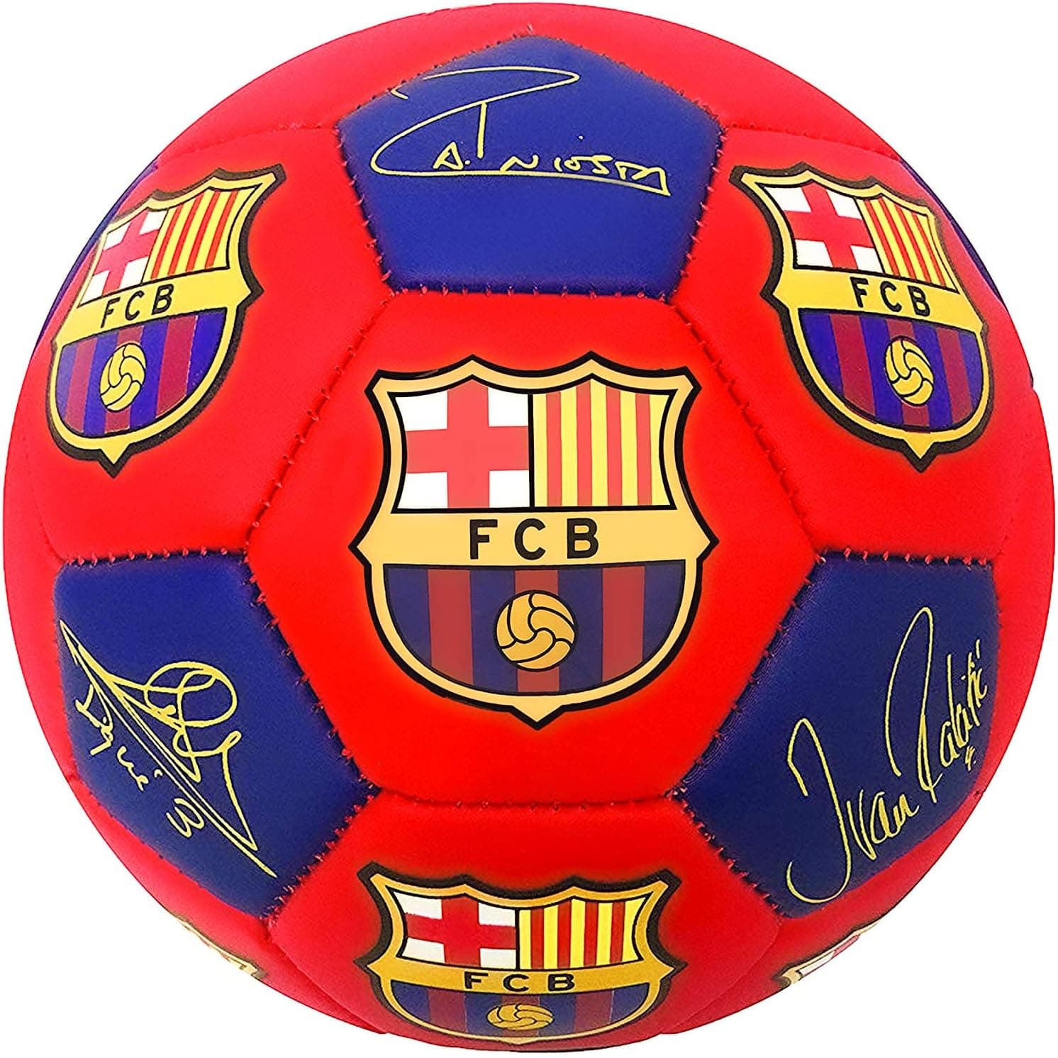 UniFan Barcelona Ball Size 5, Licensed Barcelona Soccer Ball with Players Signature