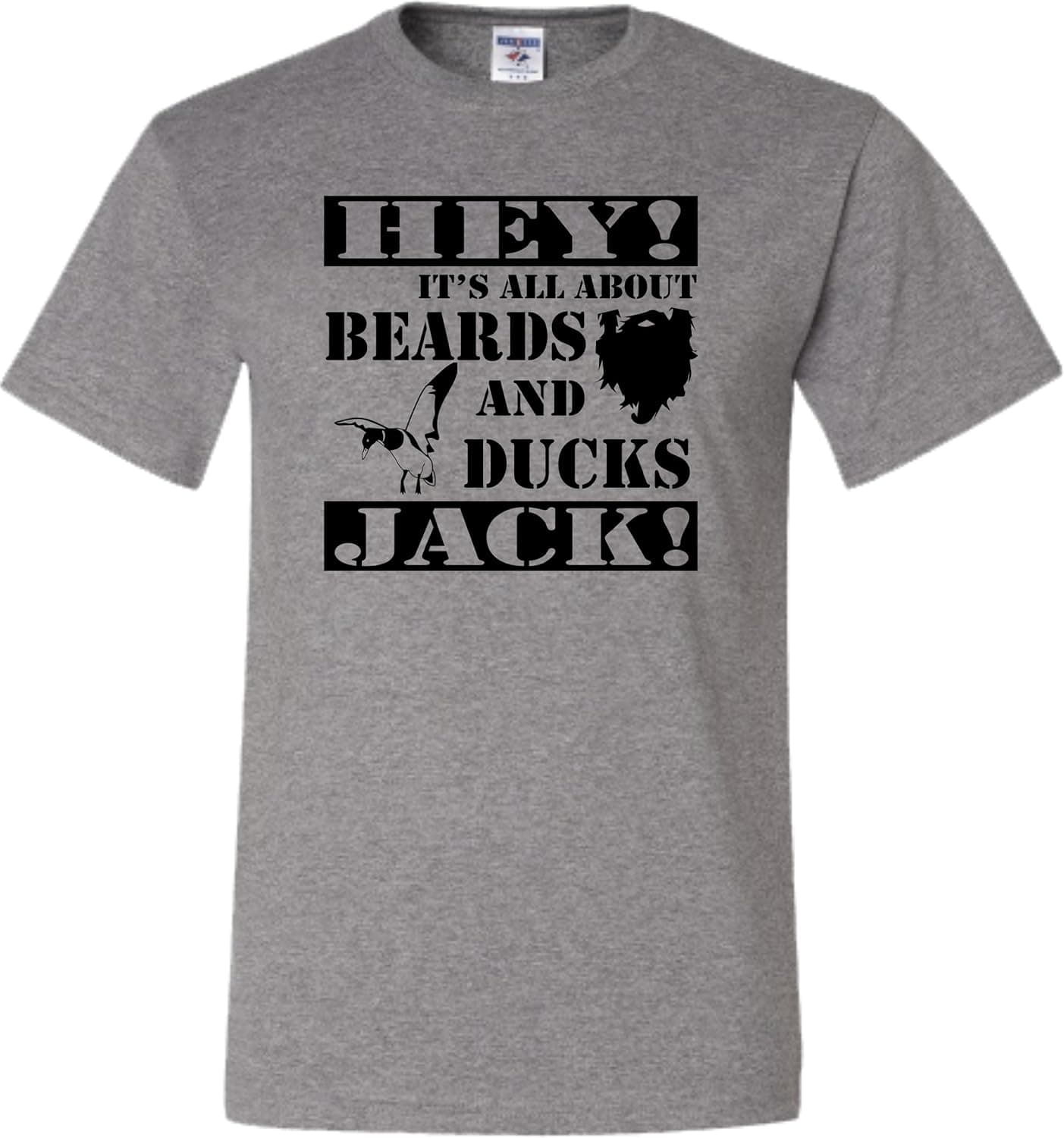 X-Large Oxford Adult Hey It''s All About Beards and Ducks Jack Redneck Hillbilly Duck Dynasty T-Shirt